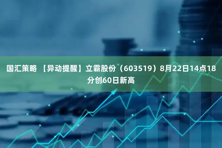 国汇策略 【异动提醒】立霸股份（603519）8月22日14点18分创60日新高
